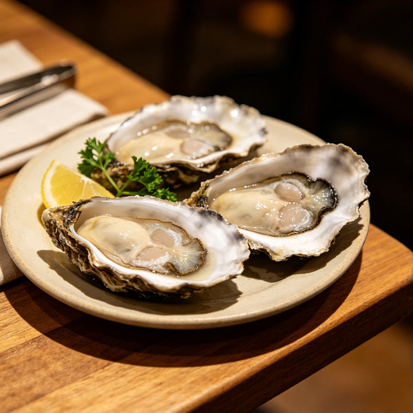 Fresh Raw Oysters on Half Shell