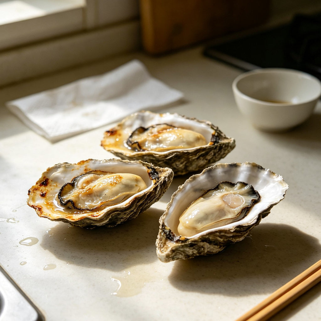 Fresh Raw Oysters on Half Shell