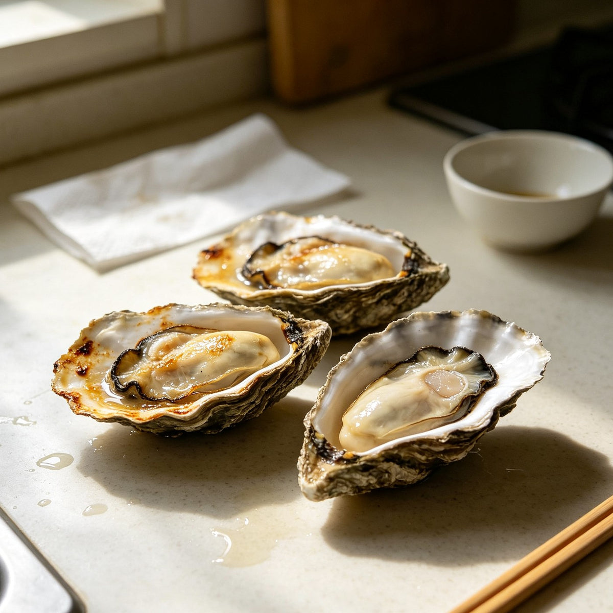 Fresh Raw Oysters on Half Shell